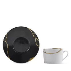 Best Sale 🔔 Bernardaud Kintsugi Charbon Tea Saucer Black 👏
