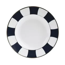 Budget 🤩 Bernardaud Galerie Royale Bleu Nuit Rim Soup Plate White/blue 👍