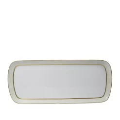 Outlet ✔️ Bernardaud Sauvage White Rectangular Cake Platter Gold/white 😉