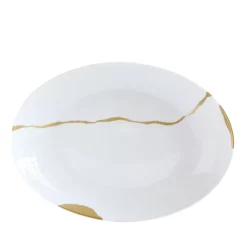 Best deal โ Bernardaud Kintsugi-Sarkis 24K Gold Deep Oval Platter White/gold ๐
