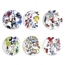 Deals ๐ Bernardaud Marc Chagall Coupe Plate, Set Of 6 Multi โญ