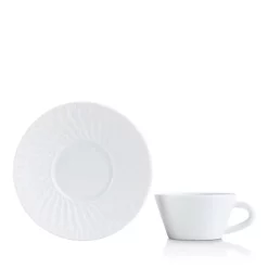 Best Sale 🔔 Bernardaud Barnardaud Twist White Collection Tea Cup Saucer 🌟