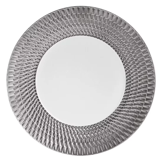 Best Sale 🎉 Bernardaud Twist Platinum Dinner Plate - 100% Exclusive White/platinum ⌛