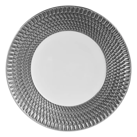 Cheap ๐ Bernardaud Twist Platinum Service Plate - 100% Exclusive White/platinum โญ