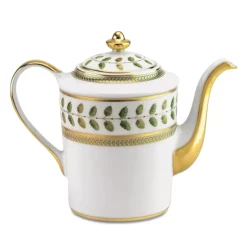 New โ Bernardaud Constance Coffee Pot Green/gold ๐