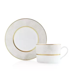 Best Sale 😉 Bernardaud Sauvage White Tea Saucer Gold/white ⭐