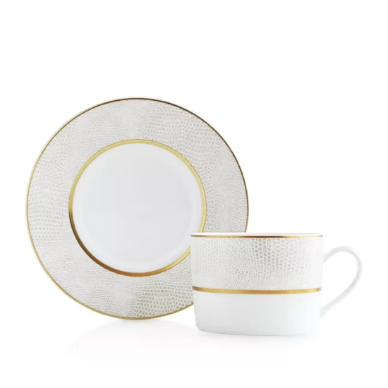 Best Sale 😉 Bernardaud Sauvage White Tea Saucer Gold/white ⭐