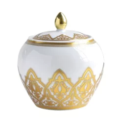 Hot Sale 🔥 Bernardaud Venise Sugar Bowl White/gold 👍