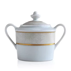 Outlet ⌛ Bernardaud Sauvage White Sugar Bowl Gold/white 🧨