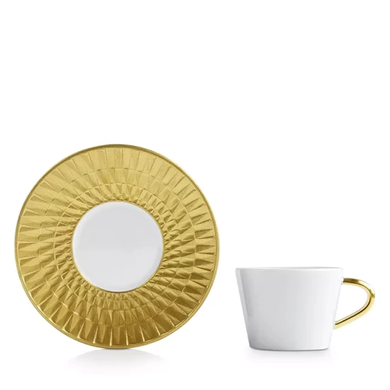 Outlet โค๏ธ Bernardaud Twist Gold Espresso Saucer - 100% Exclusive ๐