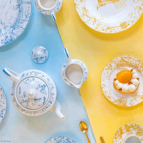 Promo ๐ Bernardaud Tout Paris Sugar Bowl White/blue โจ - Image 2