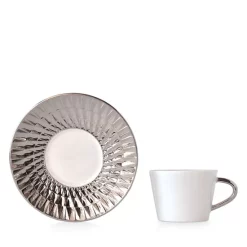 Promo π Bernardaud Twist Platinum Espresso Saucer - 100% Exclusive β