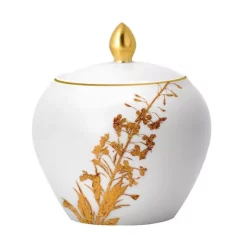 Best Pirce 🔥 Bernardaud Vegetal Sugar Bowl White/gold 🎉