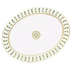 Best deal 🤩 Bernardaud Constance Oval Platter, 13" Green/gold 🔥