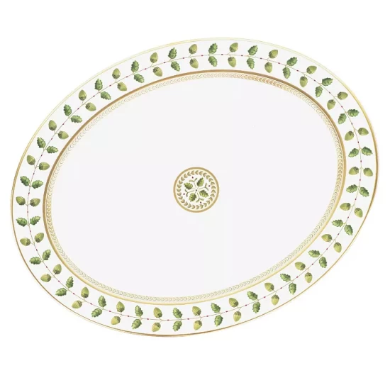 Best deal ๐คฉ Bernardaud Constance Oval Platter, 13" Green/gold ๐ฅ