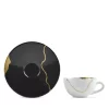 Hot Sale ✔️ Bernardaud Kintsugi Charbon Set Of 4 Coffee Cups & Saucers Black ✨